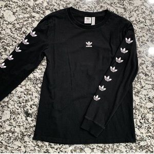 Adidas logo print long sleeve top